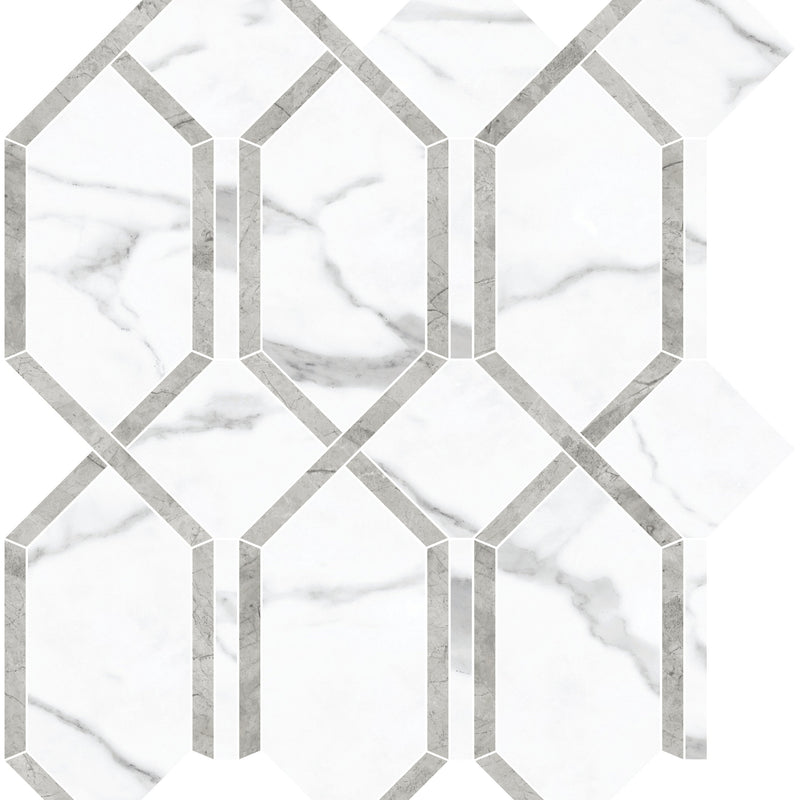 Tile Collection La Marca 13x12 Modella Mosaic Statuario Nuovo Tile Polished