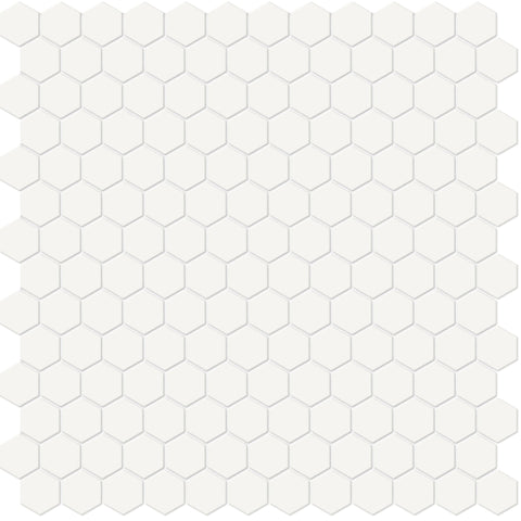 Tile Collection Soho 1" Hexagon Mosaic Tile Canvas White