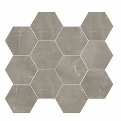 Tile Collection Luxury 3x3 Hexagon Mosaic Tile Amani Grey Rectified Polished