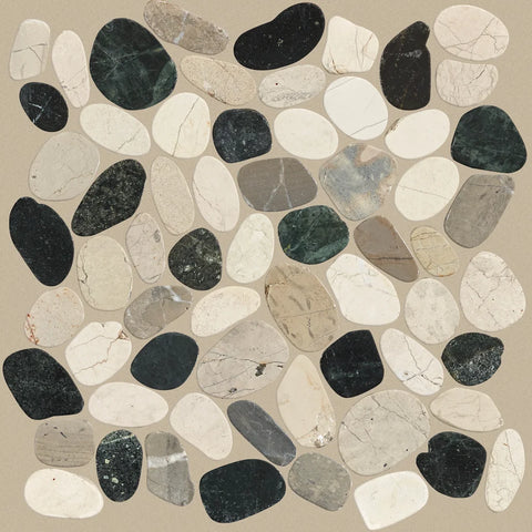 Shaw Tile Brookstone Tranquil Cool Blend Flat Mosaic Swatch