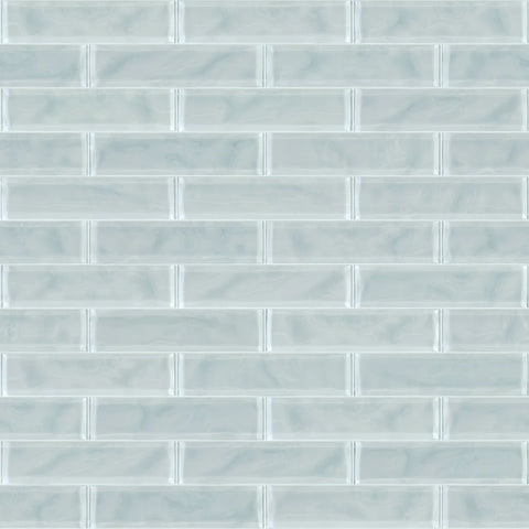 Shaw Tile Cardinal Cloud 3x12 Artisan Glass Wall Swatch