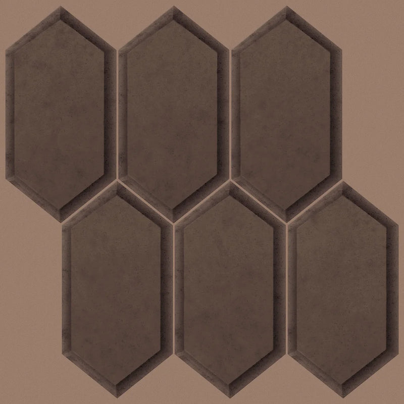Shaw Tile Lucerne Antique Bronze Hexagon Beveled Mosaic