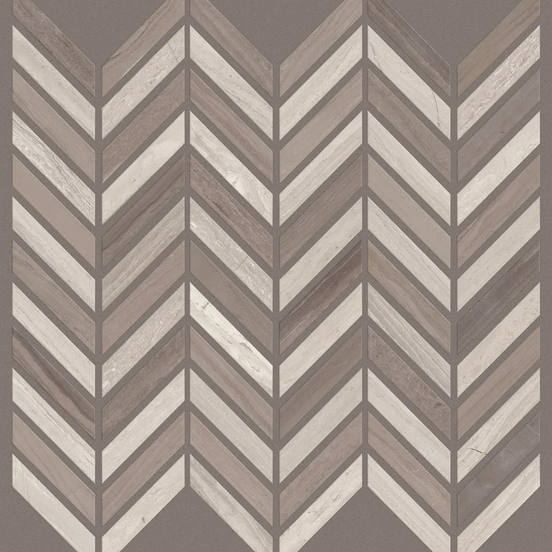 Shaw Tile Chateau Chevron Urban Grey 12x12