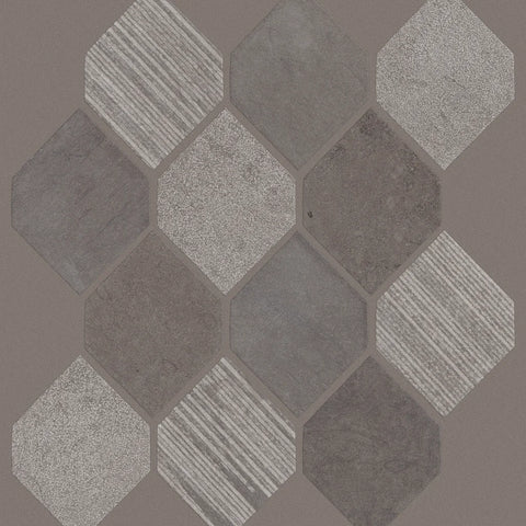 Shaw Tile Boca Foussana Gray Stretch Hexagon Mosaic Swatch