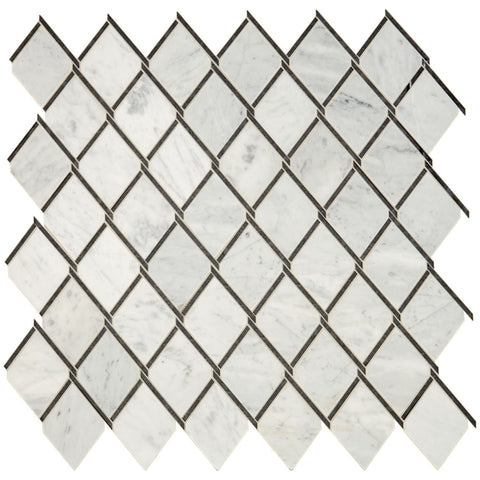 Daltile Lavaliere Mosaic Chain Link Carrara White Black Ant Mirror