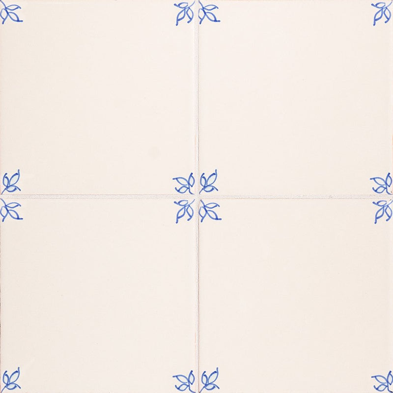 W.D.C. Cottage Painted Tile Mayfair Petal: Bleu