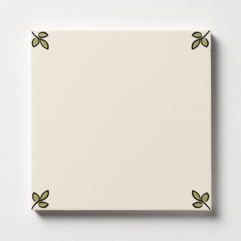 W.D.C. Cottage Painted Tile Mayfair Petal: Moss