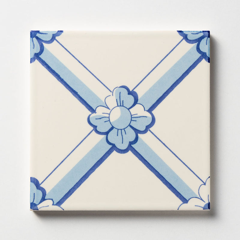 W.D.C. Cottage Painted Tile Lattice Bloom