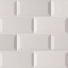 Domino Ceramic Tile Collection Gray Glossy Subway Tile Beveled - 3"x6"