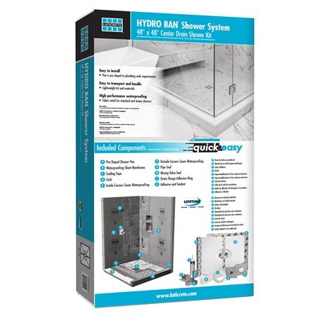 Laticrete HYDRO BAN Shower Pan Kit Pre‑sloped, Waterproof, Ready to Tile