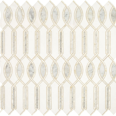 Daltile Lavaliere Mosaic Imaginare Carrara Thassos Mother Pearl
