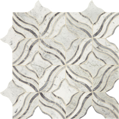 Daltile Lavaliere Mosaic Melody Carrara White Bardiglio
