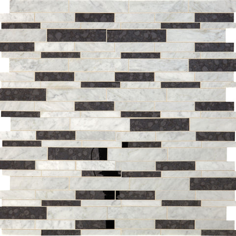 Daltile Lavaliere Mosaic Random Linear Carrara White Black Ant Mirror