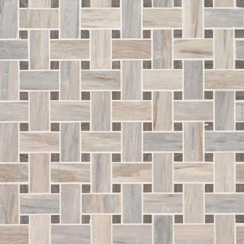 MSI Angora Marble Tile Collection Basketweave Polished - 12