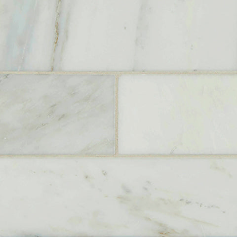 Marble Tile Collection Arabescato Carrara 4"x12" Honed Swatch