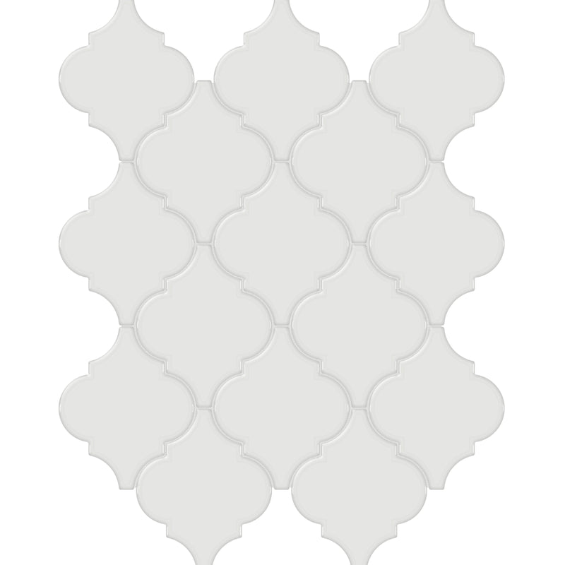 Tile Collection Soho 10x13 Beveled Arabesque Mosaic Tile Vintage Grey
