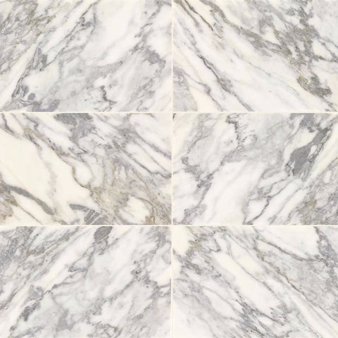 Daltile Eclessia Marble Rectangle Honed 12"x24" Arabescato Argento