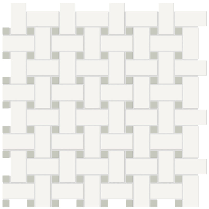 Virginia Tile Soho 12x12 Basketweave Mosaic Tile Soft Sage