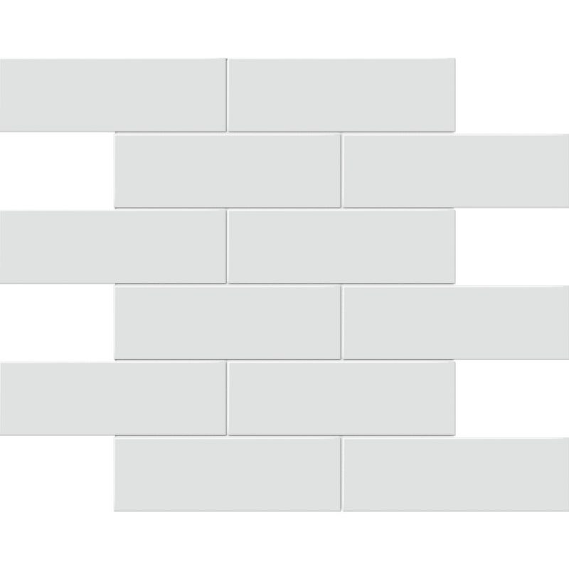 Tile Collection Soho 2x6 Brick Mosaic Tile Gallery Grey
