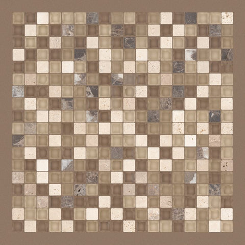 Shaw Tile Awesome Mix Cappuccino 5/8 Mosaic Wall Swatch