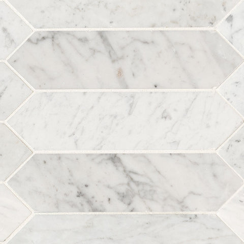 Marble Tile Collection Carrara White Picket - Honed Swatch