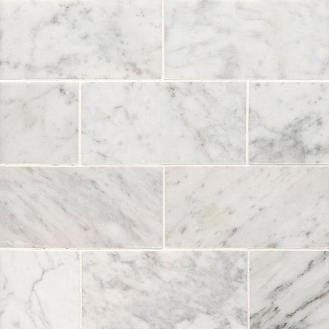 Marble Tile Collection Carrara White 3"x6" Honed Swatch