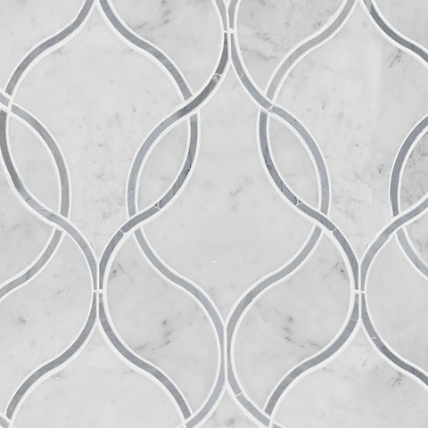 Marble Tile Collection Carrara White Ellipsis Swatch