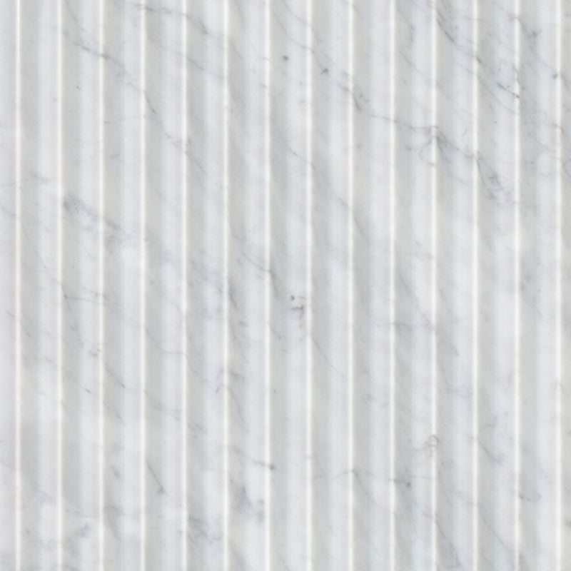 Marble Tile Collection Carrara White Valentino Fluto 12