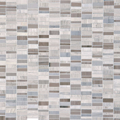 Daltile Decorative Accents Random Linear Straight Edge White Silver