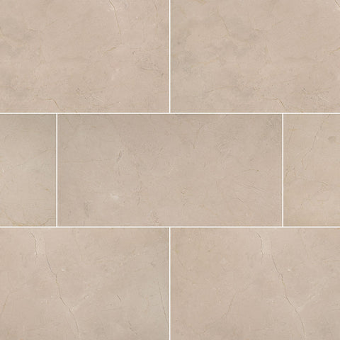 Marble Tile Collection Crema Marfil Polished 12"x24" Swatch