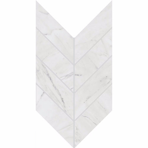 Daltile Marble Attache Lavish Mosaic Chevron Diamond Carrara