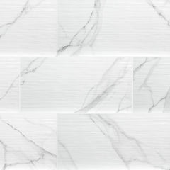 MSI Dymo Statuary Stripe White Tile 12x24 Swatch