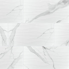 MSI Dymo Statuary Wavy White Tile 12x24 Swatch