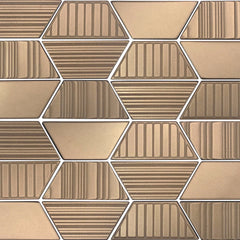 Daltile Industrial Metals Mosaic Trapezoid 2x4 Gold