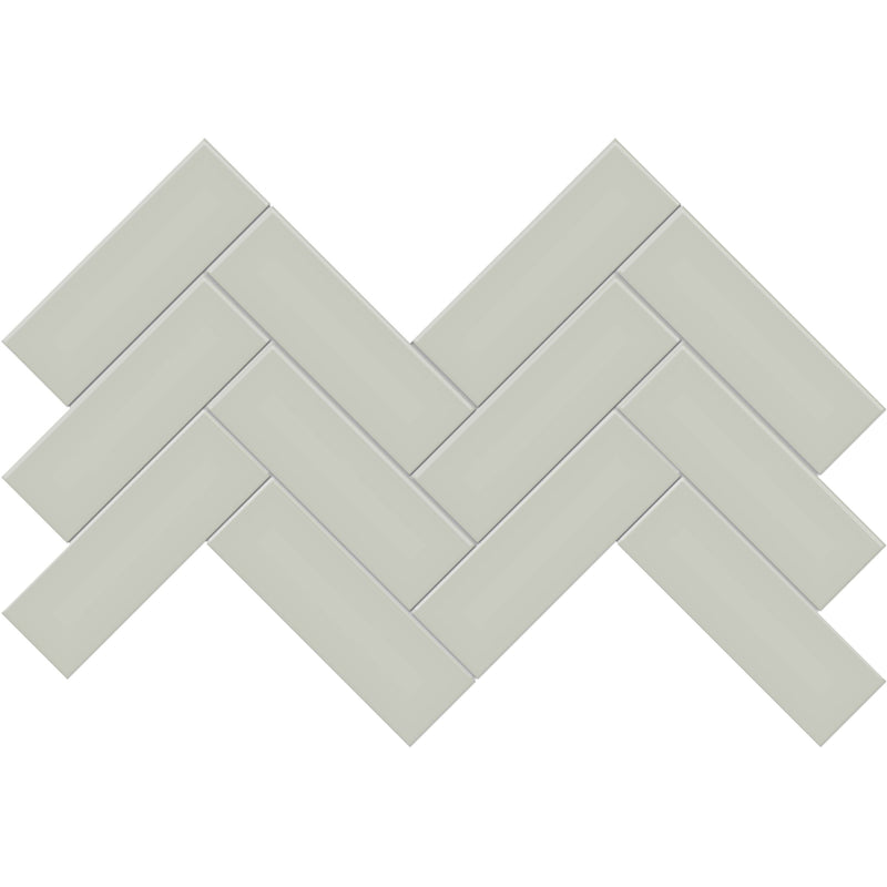 Tile Collection Soho 8x16 Herringbone Mosaic Tile Soft Sage