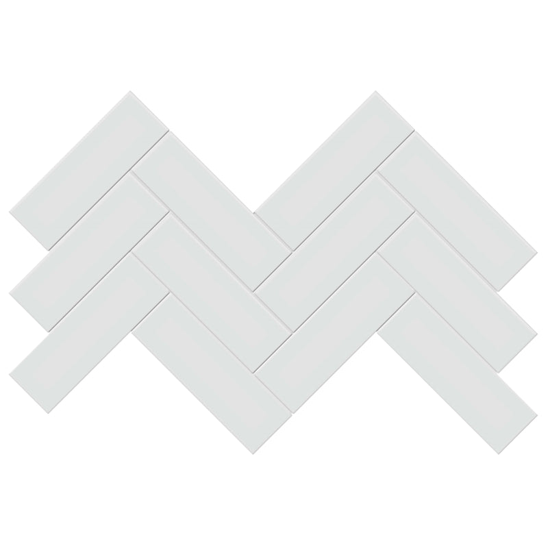 Virginia Tile Soho 8x16 Herringbone Mosaic Tile Gallery Grey Glossy