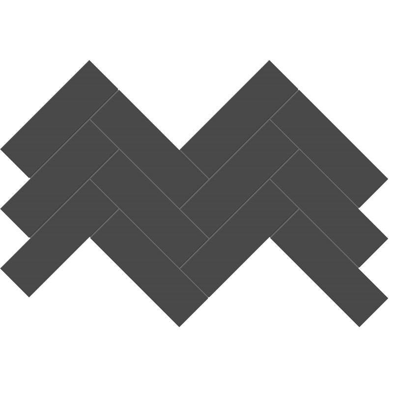 Virginia Tile Soho 8x16 Herringbone Mosaic Tile Retro Black