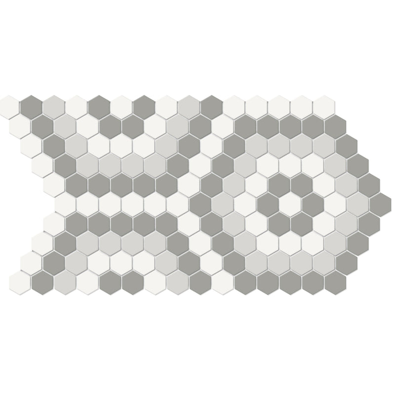 Tile Collection Soho 8x14 Hexagon Pattern Mosaic Tile Evening Blend