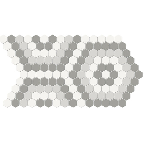 Tile Collection Soho 8x14 Hexagon Pattern Mosaic Tile Evening Blend Swatch