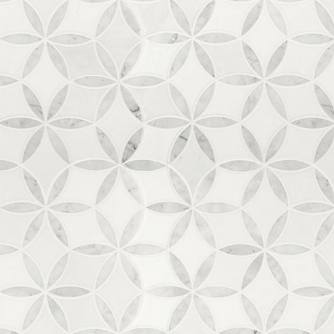 Marble Tile Collection Carrara White LaFleur - Polished Swatch