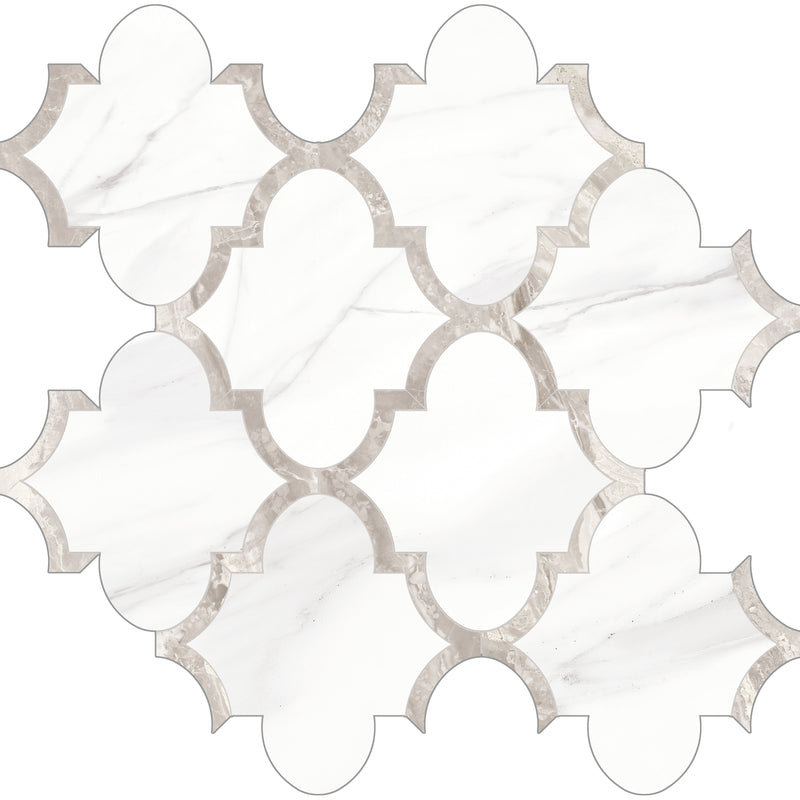 Tile Collection Mayfair Mosaic Arabesque Tile Volakas Grigio