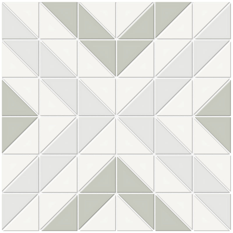 Tile Collection Soho 10x10 Cubic Pattern Mosaic Tile Morning Blend