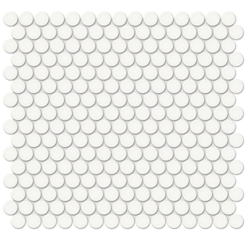 Tile Collection Soho 3/4" Penny Round Mosaic Tile Canvas White