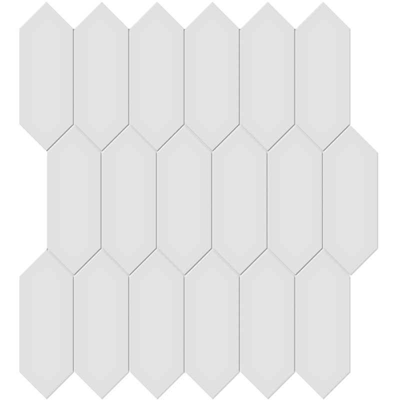 Tile Collection Soho 2x5 Picket Mosaic Tile Gallery Grey Glossy