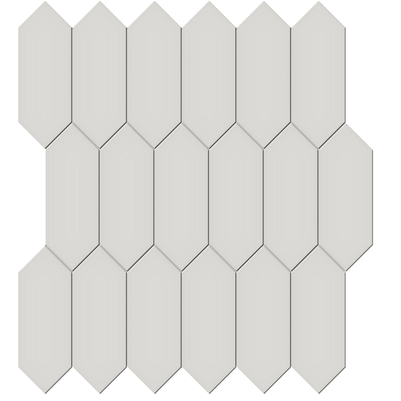 Tile Collection Soho 2x5 Picket Mosaic Tile Halo Grey