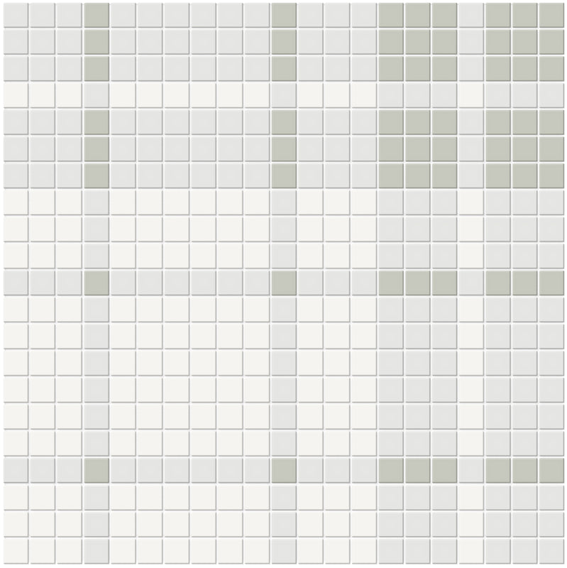 Tile Collection Soho 13x13 Plaid Pattern Mosaic Tile Morning Blend