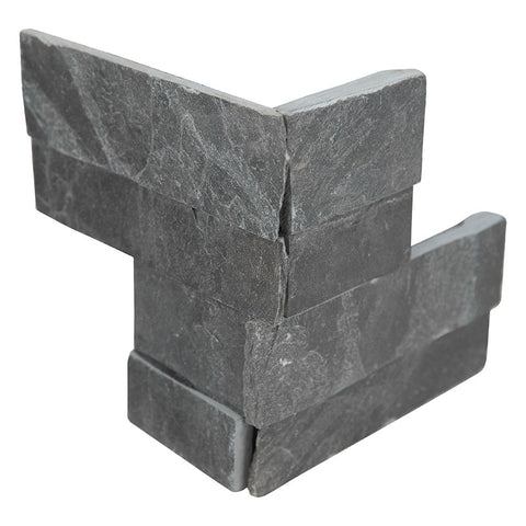 MSI Ledgestone Veneer - Premium Black Mini Corner Swatch