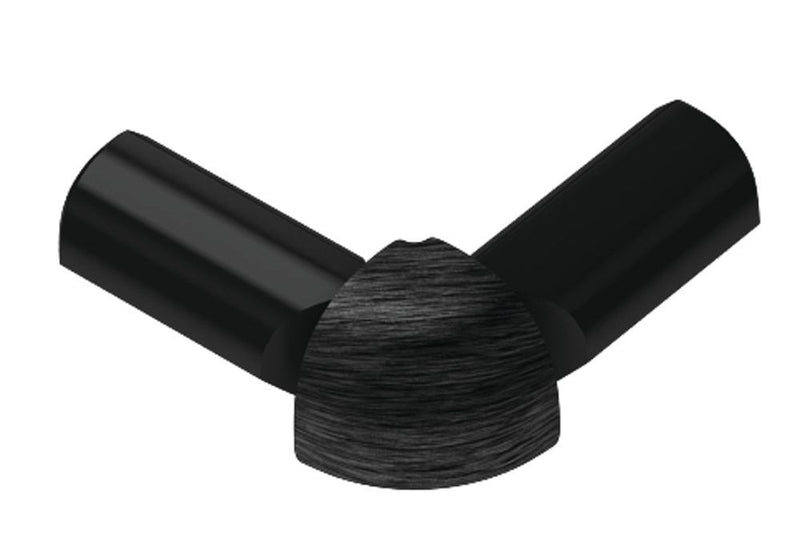 Schluter Rondec 2-Leg Out Corner Aluminum Brush Black