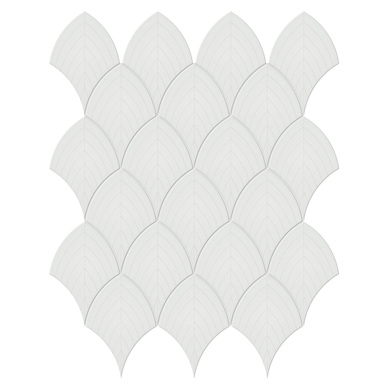 Tile Collection Soho 11x13 Scallop Mosaic Tile Vintage Grey Glossy