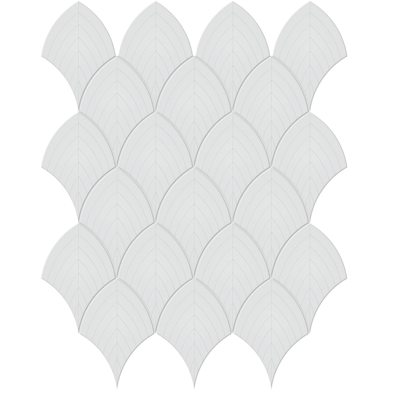 Tile Collection Soho 11x13 Scallop Mosaic Tile Gallery Grey Glossy